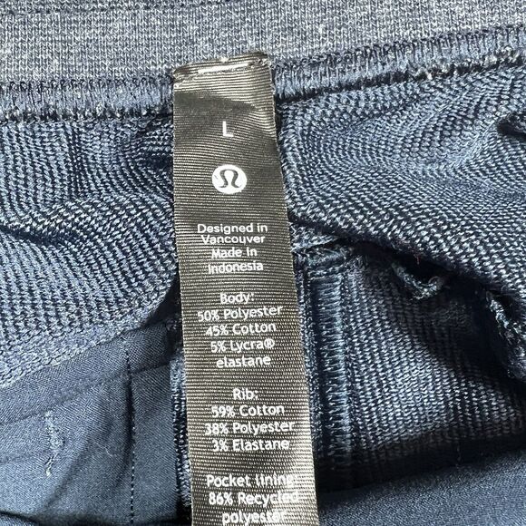 Lululemon Joggers Large Blue Casual Performance Run Gym Soft Jersey Sweat Pants - Picture 10 of 12